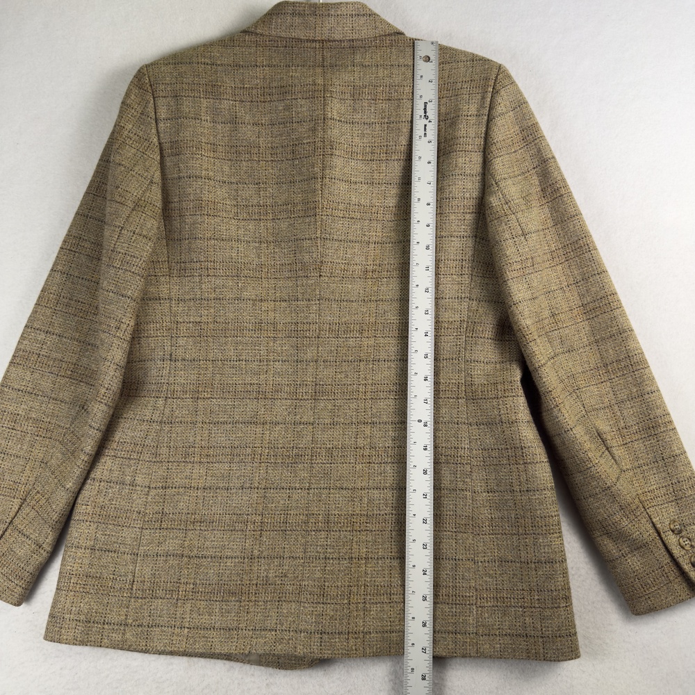 Vintage TALBOTS Wool Tweed Blazer Jacket Italian Fabric Plaid Made in USA Sz 10 - Picture 9 of 13